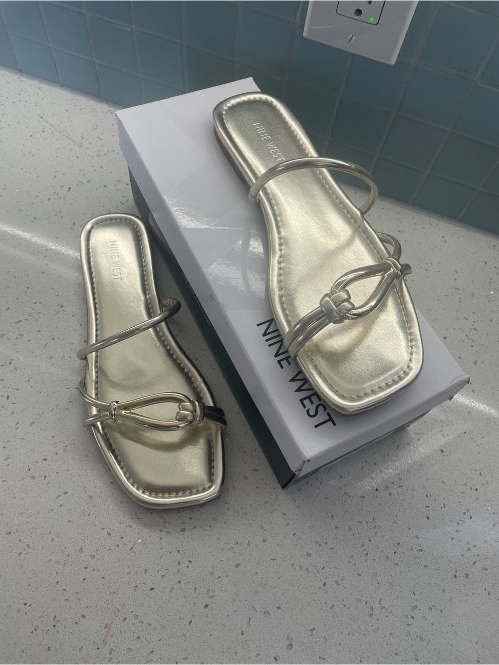Nine West Gold Tigra strappy sandals